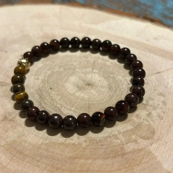 🐅 👁️ Handmade Tiger’s Eye + Red Tiger’s Eye + Lava Rock 🤎❤️ - Picture 3 of 4